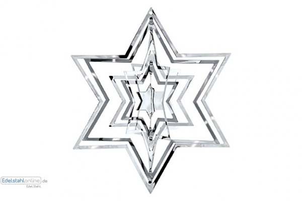 3D Ornament L silber Star